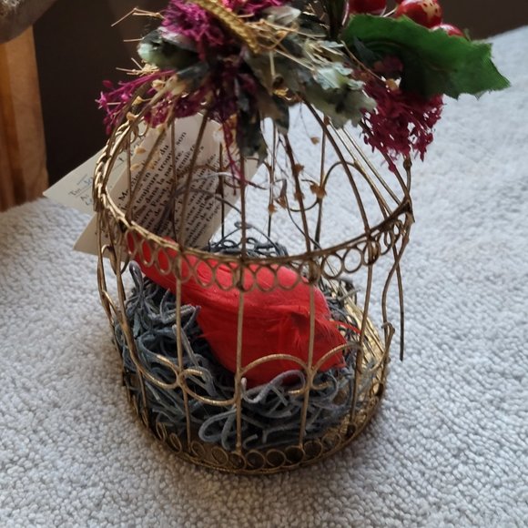 VTG WINDOWS ON NATURE CRANBERRY FEAST CARDINAL IN CAGE SUSAN A. MENZIES 1992RARE - Picture 5 of 7